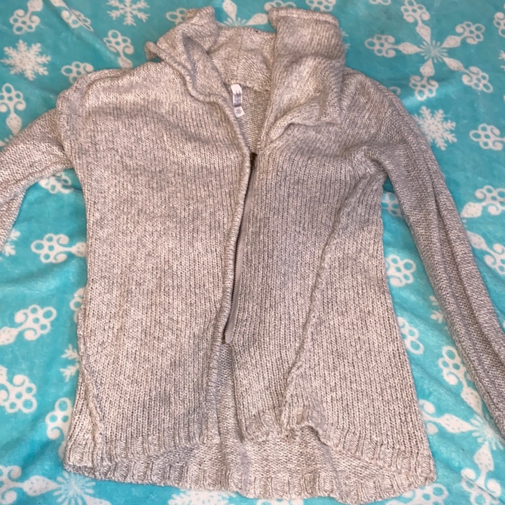 Sweater zip up jacket gray soft